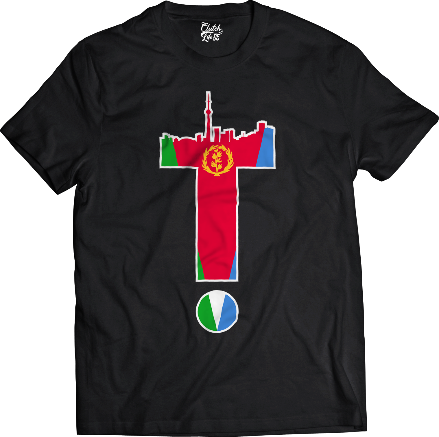 T-Dot Worldwide Eritrea Tee in Black