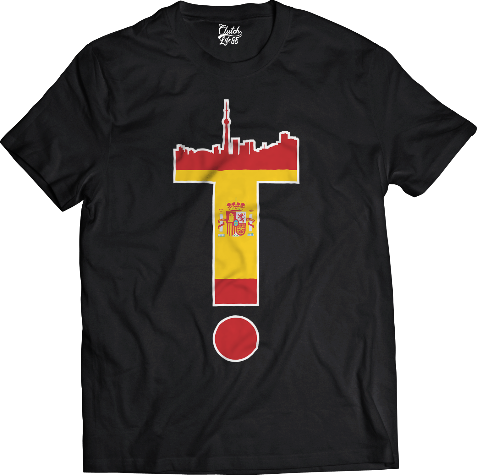T-Dot Worldwide Spain Tee in Black
